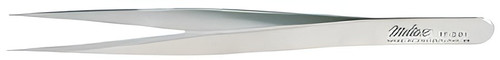 Splinter Forceps Miltex Swiss-Jeweler 4-3/4 Inch Length Surgical Grade NonMagnetic Stainless Steel NonSterile NonLocking Thumb Handle Straight Fine Tip 17-301 Pack of 1
