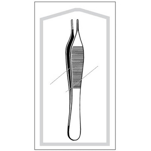 Dressing Forceps Econo Adson 4-3/4 Inch Length Floor Grade Pakistan Stainless Steel Sterile NonLocking Thumb Handle Straight Serrated Tips 96-2571 Box of 25