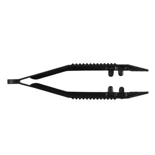 Tweezers Posi-Grip® 4 Inch Length Floor Grade Plastic Sterile NonLocking Thumb Handle Straight Serrated Tips 7190 Case of 100 7190 Posi-Grip® 223022_CS