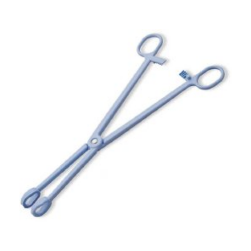 Sponge Forceps 9-1/2 Inch Length Floor Grade Plastic Finger Ring Handle Straight Serrated Tips PL-8025 Pack of 1