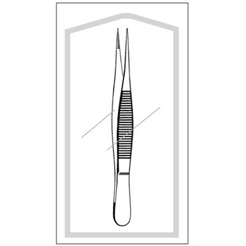 Splinter Forceps Econo 4-1/2 Inch Length Floor Grade Pakistan Stainless Steel Sterile NonLocking Thumb Handle Straight Fine Pointed 96-2410 Box of 50
