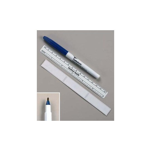 Skin Marker with Ruler and Labels Cardinal Health Gentian Violet Ink Full Size Tapered Tip Sterile 250PRL Box of 50
