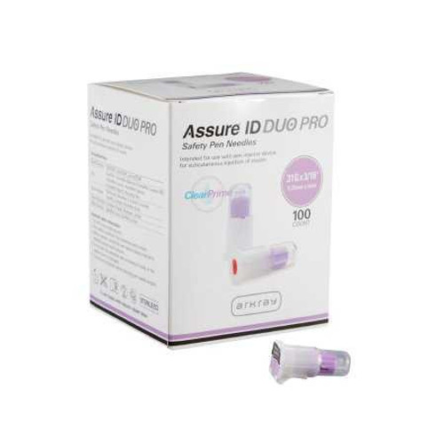 Safety Insulin Pen Needle Assure® ID DUO Pro 31 Gauge 5 mm Length Automatic Safety With Back-End Shield 277531 Box of 100 277531 Assure® ID DUO Pro 1204531_BX