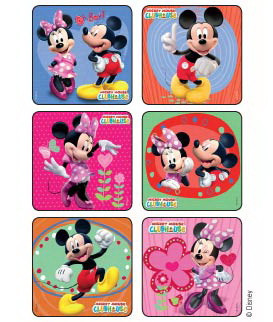 Disney 75 per Roll Mickey and Minnie Mouse Glitter Sticker 2-1/2 Inch 1630 Roll of 90