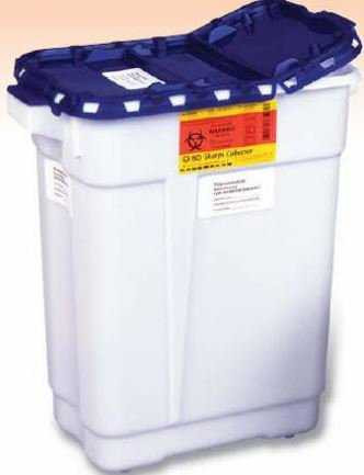 Pharmaceutical Waste Container Recykleen™ White Base 18-1/2 x 17-3/4 x 11-3/4 Inch Vertical Entry 9 Gallon 305634 Case of 8 305634 Recykleen™ 500106_CS
