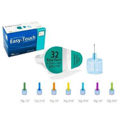 Standard Insulin Pen Needle EasyTouch™ 32 Gauge 6 mm Length NonSafety 832041 Box of 100 832041 EasyTouch™ 1045441_BX