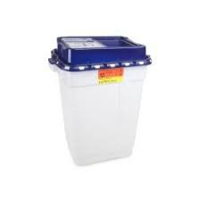 Recykleen Pharmaceutical Waste Container White Base 26-1/4 H X 20 W X 14-3/4 D Inch Vertical Entry 19 Gallon, 305328, Case of 5
