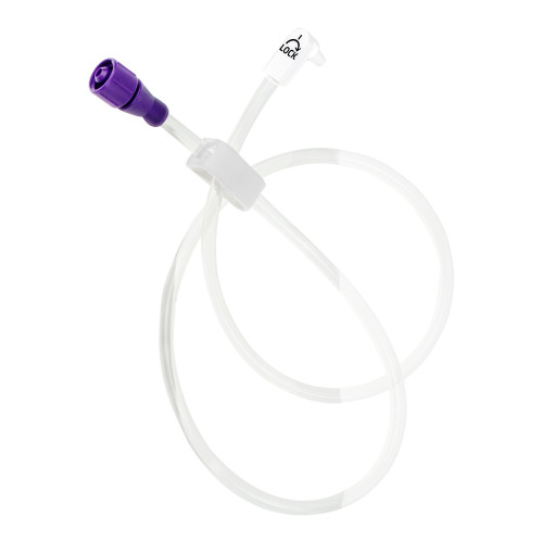 McKesson Bolus Enteral Feeding Extension Tube Set 24 Inch, EnFit, Secure Lock Right Angle Connector and Clamp, NonSterile, 194-0124-24, Box of 5