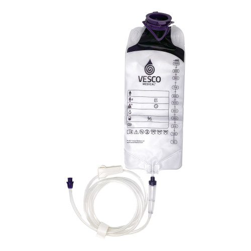 Gravity Feeding Bag Set with ENFit Connector 1000 mL, VED-049, Case of 30
