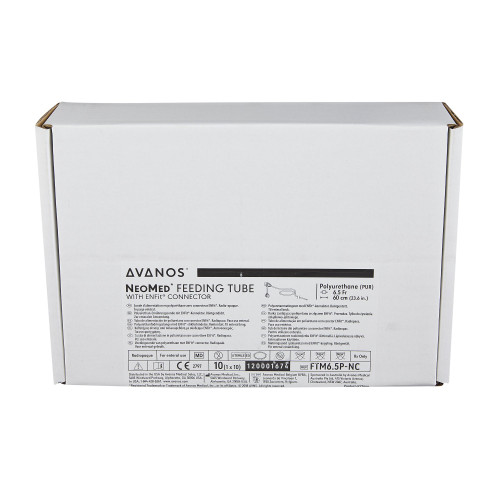 NeoMed Nasogastric Feeding Tube 6.5 Fr. 60 cm Tube Polyurethane Sterile, FTM6.5P-NC, Pack of 10