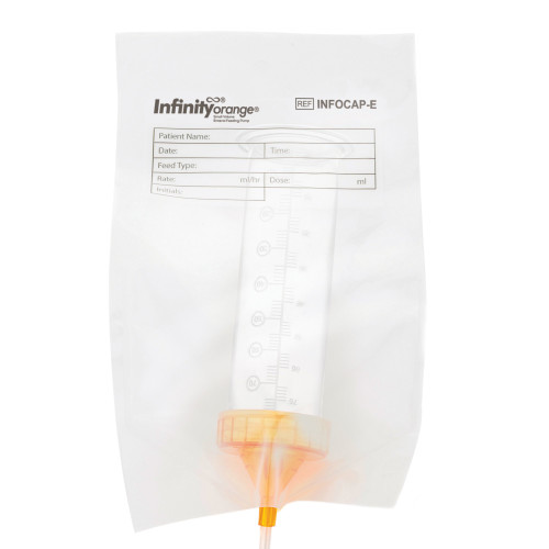 Infinity Orange Screw Cap Set with ENFit Connector, INFOCAP-E, Case of 30