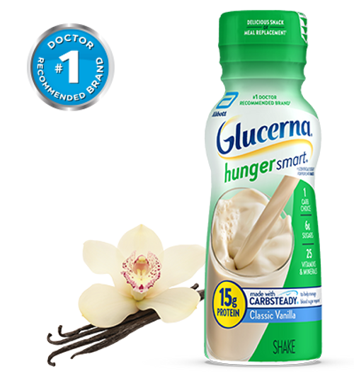 Glucerna Hunger Smart Shake Oral Supplement Homemade Vanilla Flavor Liquid 10 oz. Bottle, 68607, Pack of 1