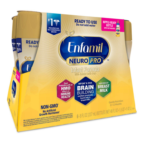 Infant Formula Enfamil NeuroPro Unflavored 8 oz. Bottle Liquid Iron 187001 Carton of 6