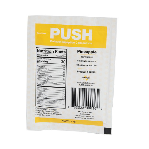 PUSH Collagen Dipeptide Concentrate Oral Supplement Pineapple Flavor Powder 7.7 Gram Individual Packet, GH-16, Box of 30