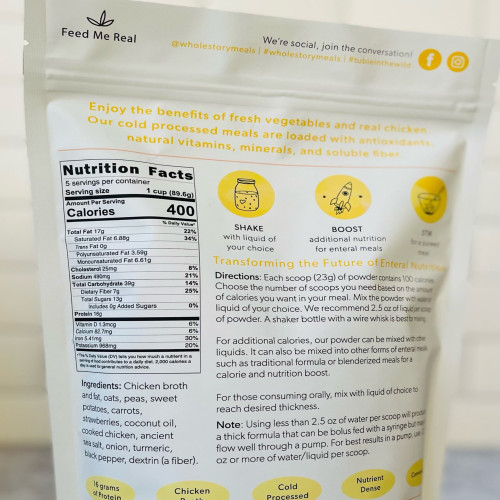 Whole Story Meals Oral Supplement Chicken / Peas / Carrot Flavor Powder 16 oz. Pouch, 7124, Case of 30