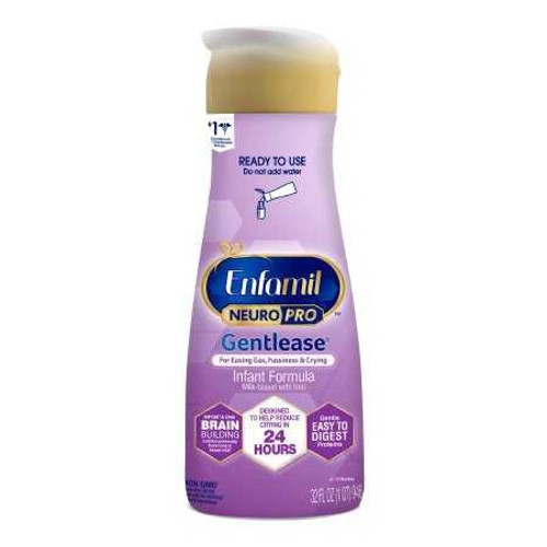 Infant Formula Enfamil NeuroPro™ Gentlease® Unflavored 32 oz. Bottle Liquid Milk-Based Crying / Spitup 494104 Case of 6 494104 Enfamil NeuroPro™ Gentlease® 1214022_CS