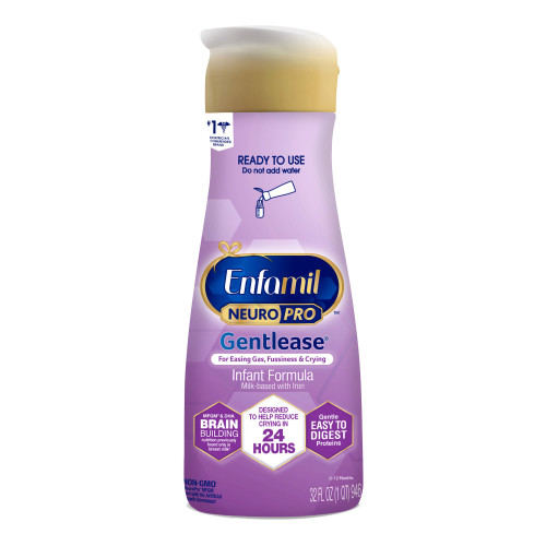 Infant Formula Enfamil NeuroPro Gentlease Unflavored 32 oz. Bottle Liquid Milk-Based Crying / Spitup 494104 Case of 6
