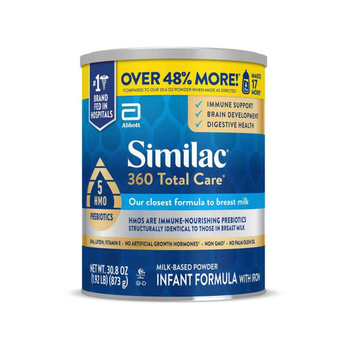 Infant Formula Similac 360 Total Care Unflavored 30.8 oz. Can Powder Iron 68654 Carton of 6