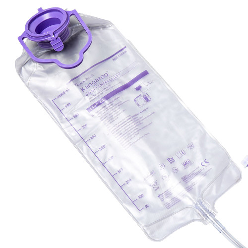 Kangaroo OMNI ENtelliSet Enteral Feeding Pump Bag Set 1000 mL NonSterile, E10FDR, Case of 30