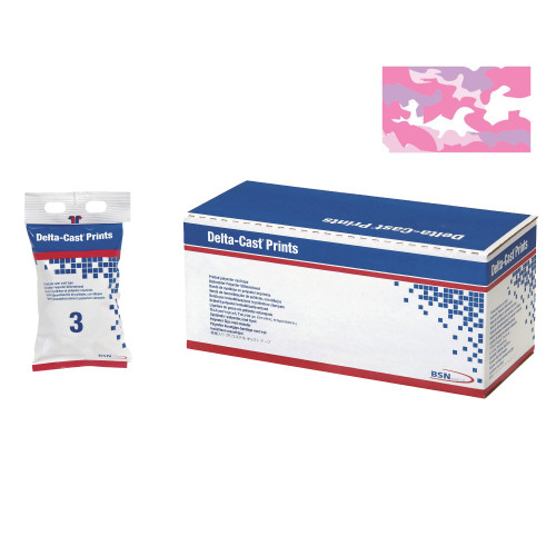 Cast Tape Delta-Cast Prints 3 Inch x 12 Foot Polyester Pink Camouflage 7227341 Box of 10