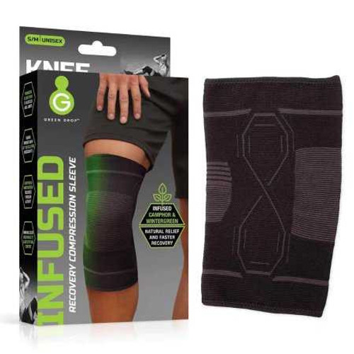 Knee Support Green Drop™ Small / Medium Pull-On 13 to 16 Inch Thigh Circumference Left or Right Knee KNE-1452 Pack of 1 KNE-1452 Green Drop™ 1230636_EA