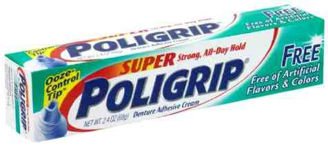 Denture Adhesive Super Poligrip Free Cream 2.4 oz. Pack of 1