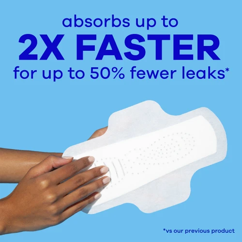 Always Infinity FlexFoam Extra Heavy Flow Feminine Pad WIth Wings Heavy Absorbency Size 3, Box of 14