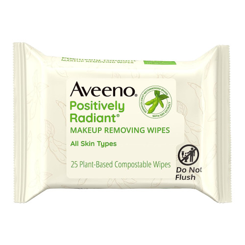 Makeup Remover Aveeno Positively Radiant Wipe, Pack of 25