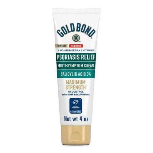 Psoriasis Cream Gold Bond® Psoriasis Relief Medicated Multi-Symptom 4 oz. Tube Unscented Cream 04116704125 Pack of 1 04116704125 Gold Bond® Psoriasis Relief Medicated Multi-Symptom 1230686_EA