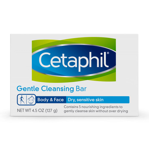 Soap Cetaphil Gentle Cleansing Bar 4.5 oz. Box Gentle Scent Pack of 1