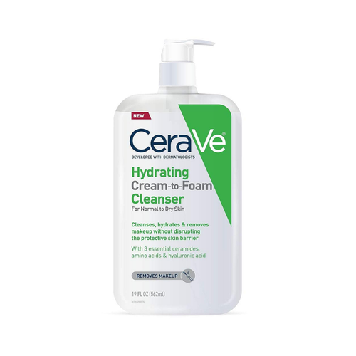 Facial Cleanser CeraVe® Cream-to-Foam Cream 12 oz. Pump Bottle Unscented 60600055999 Pack of 1 