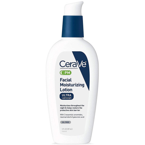 Facial Moisturizer CeraVe PM 3 oz. Pump Bottle Unscented Lotion Pack of 1
