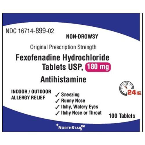 NorthStar Rx Allergy Relief Fexofenadine HCl 180 mg Strength, 100 Tablets per Bottle, Bottle of 1