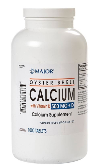 Joint Health Supplement Major Calcium / Vitamin D 500 mg - 200 IU Strength Tablet 150 Bottle of 1