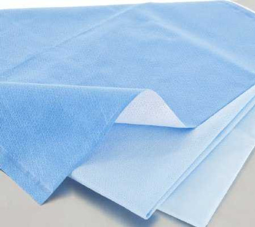 QUICK CHECK* H100 Sterilization Wrap White / Blue 15 x 15 Inch Dual Layer SMS Polypropylene Steam / EO Gas / Hydrogen Peroxide 34170 Bag of 240 34170 QUICK CHECK* H100 840352_BG
