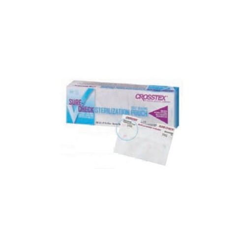 Sterilization Pouch Sure-Check Ethylene Oxide (EO) Gas / Steam 3-1/2 x 9 Inch Transparent Self Seal Film SCS2 Box of 200