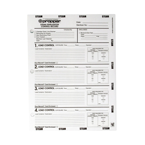 Sterilization Record Envelope Steam 26910000, Box of 100