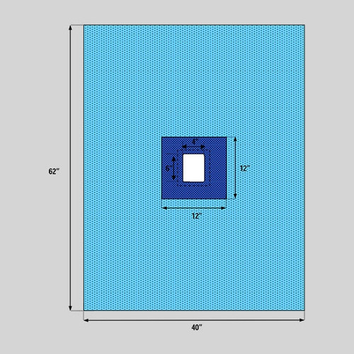 Surgical Drape Fenestrated Drape 40 W x 62 L Inch Sterile 1222-2112 Case of 60