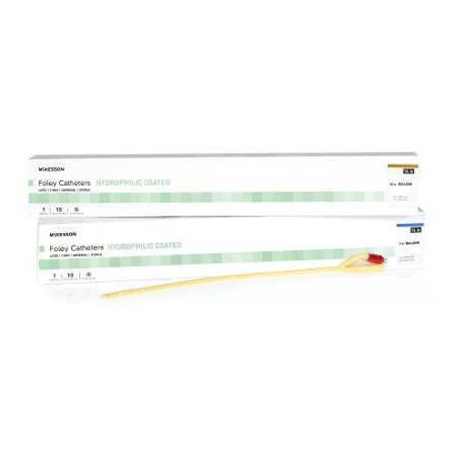 Foley Catheter McKesson 2-Way Coude Tip 5 cc Balloon 18 Fr. Latex 16-LFOL518C Case of 200 16-LFOL518C McKesson 1152058_CS