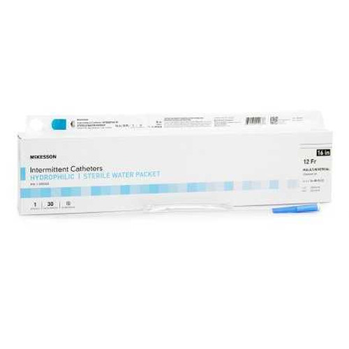 Urethral Catheter McKesson Straight Tip Hydrophilic Coated PVC 12 Fr. 16 Inch 16-MH1612 Pack of 1 16-MH1612 McKesson 1135726_EA