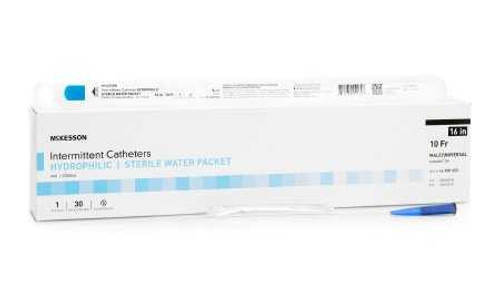Urethral Catheter McKesson Straight Tip Hydrophilic Coated PVC 10 Fr. 16 Inch 16-MH1610 Pack of 1 16-MH1610 McKesson 1135725_EA