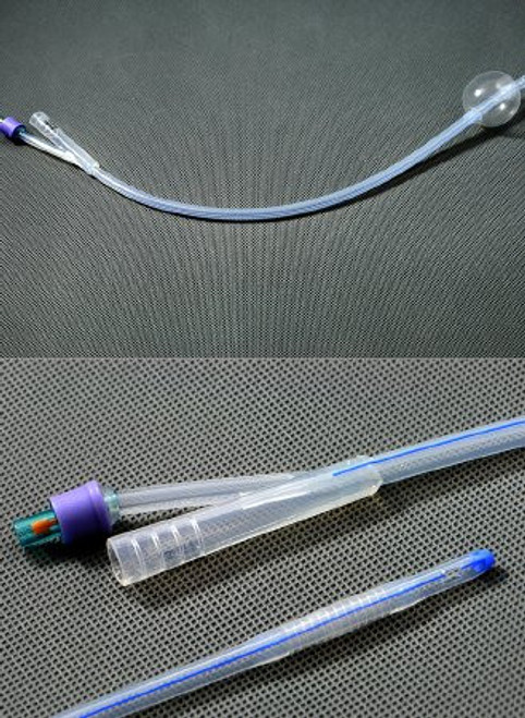 Foley Catheter AMSure 2-Way Standard Tip 30 cc Balloon 22 Fr. Silicone AS42022S Box of 10