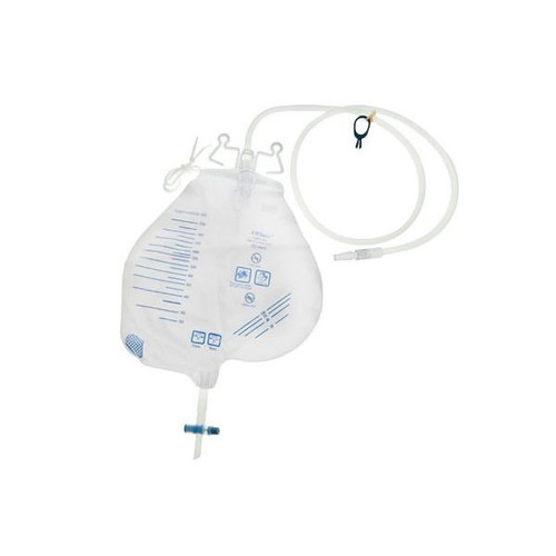 Urinary Drain Bag AMSure Anti-Reflux Valve Sterile Fluid Path 2000 mL AS302 Case of 20