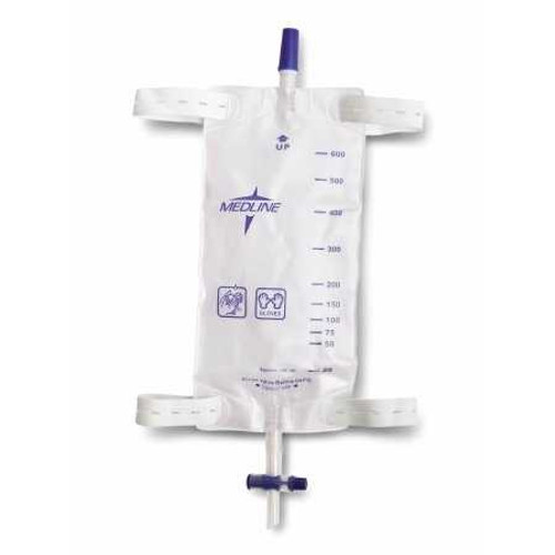Urinary Leg Bag Medline® Anti-Reflux Valve Sterile Fluid Path 600 mL Vinyl DYND12584 Case of 48 DYND12584 Medline® 689311_CS