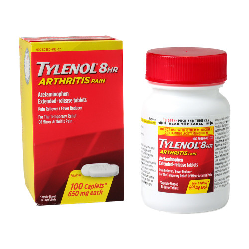 Tylenol Arthritis Pain Relief 650 mg Strength Acetaminophen Caplet 100 per Bottle, 50580078332, Bottle of 1