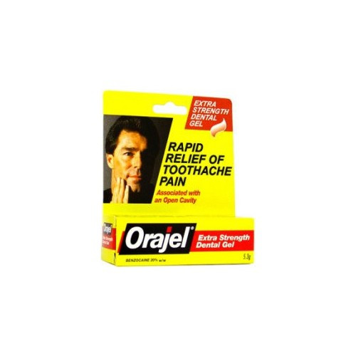 Oral Pain Relief Orajel 20% Strength Benzocaine Oral Gel 0.45 oz. Pack of 1