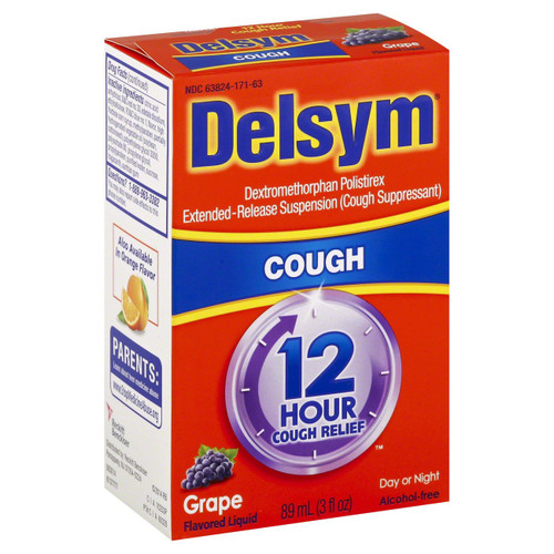 Cold and Cough Relief Delsym 30 mg / 5 mL Strength Liquid 3 oz. Pack of 1