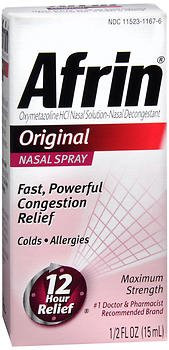 Sinus Relief Afrin Original 0.05% Strength Nasal Spray 15 mL Pack of 1