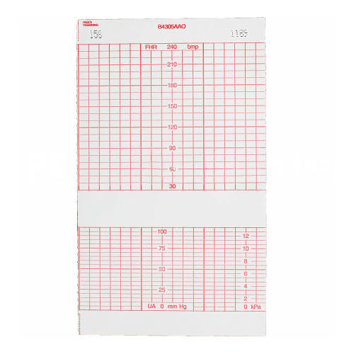 Fetal Diagnostic Monitor Recording Paper Life Trace Thermal Paper 152 mm x 47 Foot Roll Red Grid B4305AAO Roll of 1
