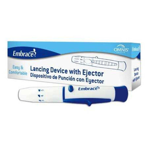 Lancing Device Embrace® Self Destructive Mechanism Push Button Activation Finger APX02AB0122 Box of 1 APX02AB0122 Embrace® 1169448_BX